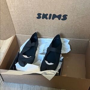 SKIMS Black Slip-On Shoes rift mesh
